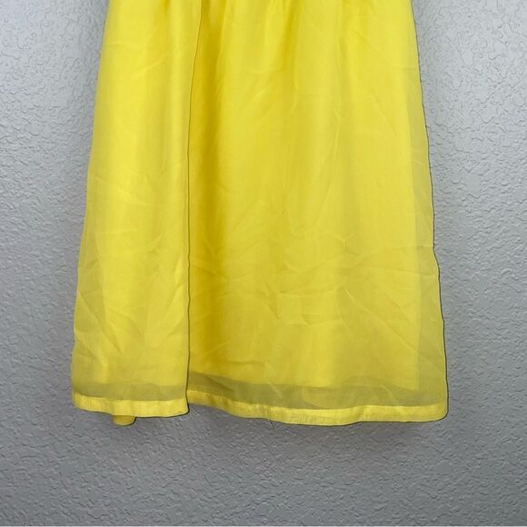 Derek Heart Womens Scoop Neck Sleeveless Fit & Flare Dress Yellow Medium - Picture 2 of 6